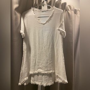 Meo Meli gauze 50% linen tunic blouse